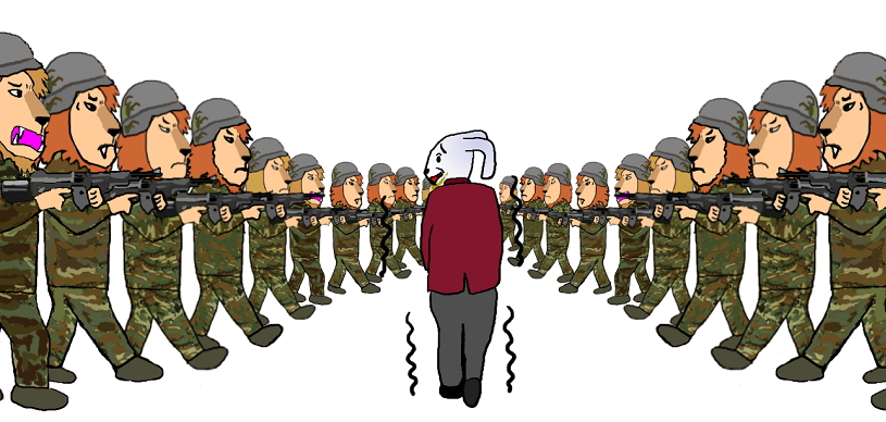 the line of soldiers in the military base