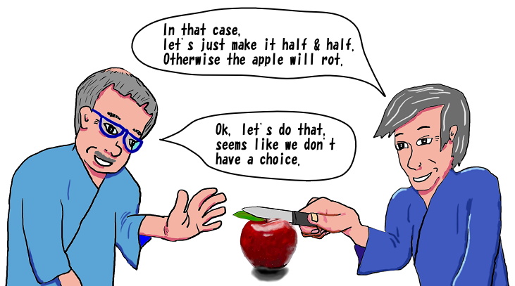 a picture of sharing an apple