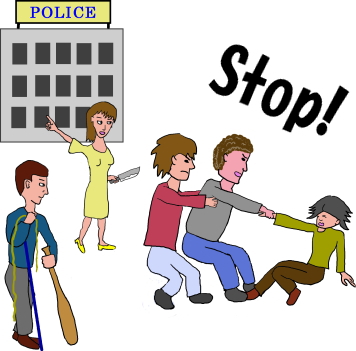 This illustration depicts someone being taken away by people